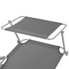 vidaXL Patio Lounge Chair Folding Sunlounger Outdoor Sunbed with Canopy Steel - Gray - 4 of 4