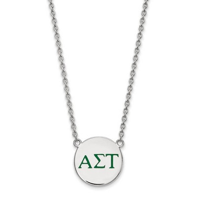Black Bow Jewelry Sterling Silver Alpha Sigma Tau Greek Life Necklace 18 Inch