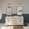 3-Light Rossmoor Clear Glass Bathroom Vanity Wall Light Fixture Luxe Gold - Hunter Fan - 2 of 4