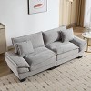 Modern 3-Seater Corduroy Sofa, Comfy Deep Seat Couch with Pillows, Upholstered for Living Room, Bedroom, Apartment or Office – Cuddlewood - 3 of 4