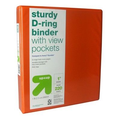 Photo 1 of 1" 3 Ring Binder Clear View - up & up™
3 pack