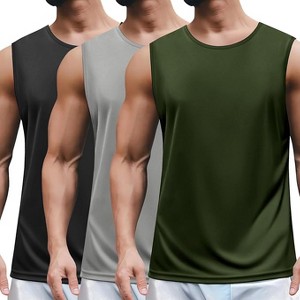 COOFANDY Mens 2 Pack Workout Tank Top UPF 50+ Quick Dry Sleeveless Swim Shirt Gym Muscle Athletic Summer Beach T Shirts - 1 of 4