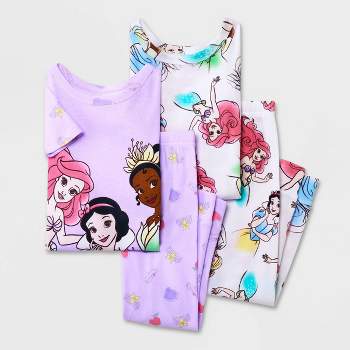 Toddler Girls' 4pc Snug Fit Disney Princess Pajama Set - Purple