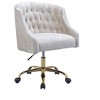 TiramisuBest Cream & Gold Velvet Office Chair: 360¡ã Swivel, Adjustable Height - 2 of 4
