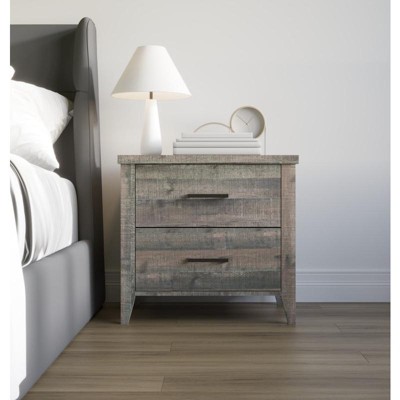 Home Design Derby 2 Drawer Nightstand, Brown