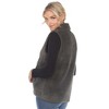 Women's Zip up High Pile Fleece Vest -White Mark - 3 of 4