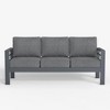 LayinSun Aluminum Patio Couch Sofa, All-Weather Metal Modern 3 Seater Outdoor Sofa with 5" Thick Cushion - 2 of 4