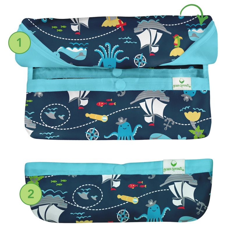 green sprouts Snap &#38; Go Easy-wear Long Sleeve Bib - Aqua Dogs - 12/24 Months, 4 of 7