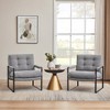 Art Leon Mid Century Modern Fabric Accent Chairs with Padded Armrest and Metal Frame - 3 of 4