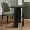 7-Piece Dining Table Set, 67'' Black Rectangle Table with 6 Armless Upholstered Linen Fabric Dining Chairs, Indoor Furniture - Maison Boucle - 2 of 4