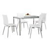 5-Piece Dining Set with Glass Table and 4 Upholstered Chairs - 2 of 4