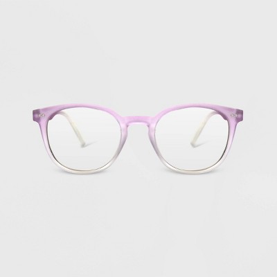 Women's Blue Light Filtering Round Glasses - A New Day™ Light Purple