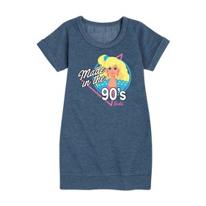 Girls' - Barbie - Made in the 90's Graphic Short Sleeve Fleece Dress - 1 of 3