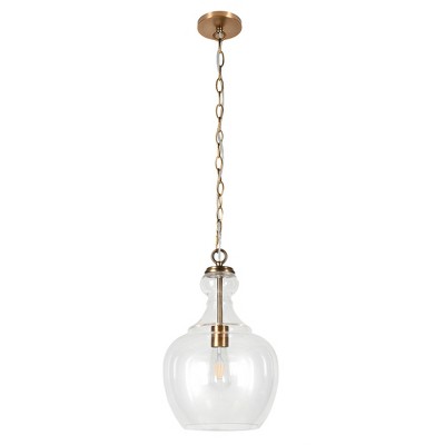 Hudson and Canal 11" Wide Pendant with Glass Shade