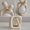 Romantic Couple Figurines Statue, Hugging Couple Sculptures, Modern Aesthetic Home Decorations for Bedroom Living Room Desktop Bookshelf Coffee Table - 4 of 4