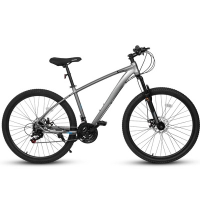 VisioGear Mountain Bike 21 Speed, Aluminum Frame Disc Brake, Mountain biking for both men and women, Grey, 70*27*39.5