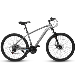 Infurnic Bicycles Mountain Bike 21 Speed, Aluminum Frame Disc Brake, Mountain biking for both men and women, Grey, 70*27*39.5 - 1 of 4