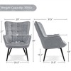 Yaheetech Set of 2 Mid-century Tufted High Back Faux Leather Accent Chair with Wood-tone Metal Leg for Living Room Bedroom Apartment - 3 of 4