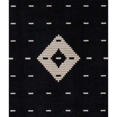 Noho Black and Ivory Rectangular Synthetic Area Rug