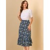 INSPIRE CHIC Women's Chiffon Elastic Waist Ruffle Tiered Flowy Midi Floral Printed Skirts - 3 of 4