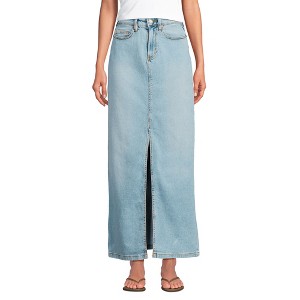 Lands' End Women's Soft Denim Maxi Skirt - 1 of 3