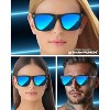 grinderPUNCH Super Dark Black Lens Men's Sunglasses Retro Classic 80's Stylish Trendy Shades (Black) - 2 of 4