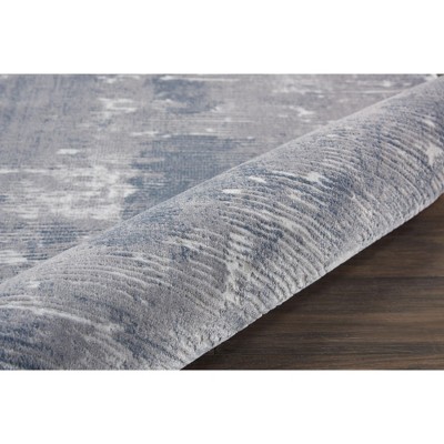 Gray Abstract Hand-Knotted Synthetic Area Rug 3'11" x 5'11"