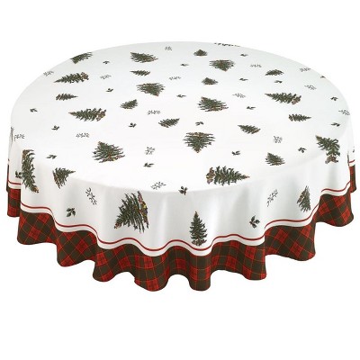 Avanti Spode Tree Tartan 70" Round Tabecloth  - Multicolored