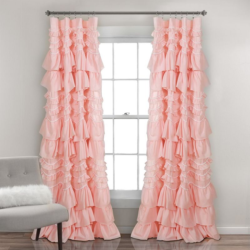 Home Boutique Kemmy Window Curtain Panel - Peachy Pink  - 52 inch wide X 84 inch long, 1 of 2