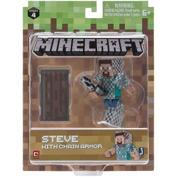 A soft focus of a Minecraft Steve toy figurine holding a sword