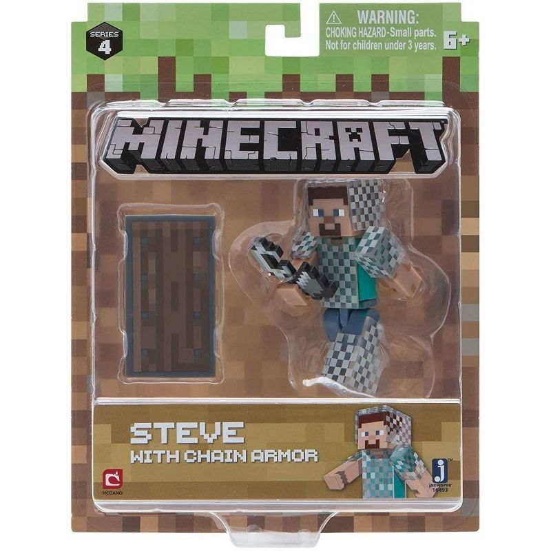 Jazwares, Inc. Minecraft Steve in Chain Armor 3.25 Inch Action Figure, 1 of 3