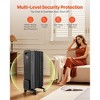 SUGIFT  Electric Oil Filled Radiator, 1500W Radiant Space Heater with Dual U-shaped Heating Tubes for Indoor,Black - 3 of 4