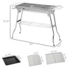 NicBex 29"Portable&Foldable Outdoor Charcoal Grill,Stainless Steel BBQ Griller for Camping,Picnic,Party&Backyard with Pan,Grill Rack,Shelf&Hooks - 2 of 4