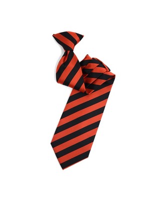 College 1/2" Striped Colored Woven Clip On Neck Tie