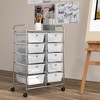 Tangkula 10-Drawer Rolling Storage Cart Tools Scrapbook Paper Organizer on Wheels Clear - 4 of 4
