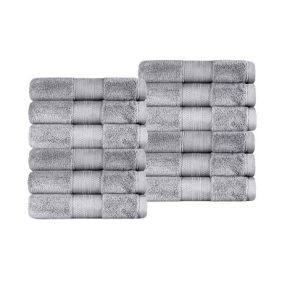 Luxury Cotton Heavyweight Solid Plush Towel Set by Blue Nile Mills
