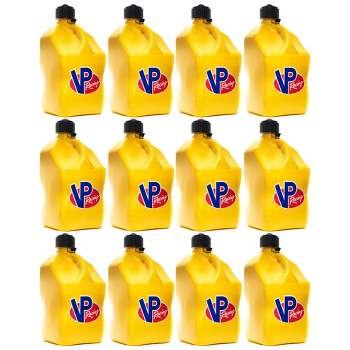 VP Racing 5.5 Gal Motorsport Racing Liquid Container Utility Jug Can w/ Contoured Handle, Multipurpose Cap and Rubber Gaskets, Yellow (12 Pack)