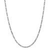 Black Bow Jewelry 3.5mm 14k White Gold Hollow Figaro Chain Necklace - 2 of 4