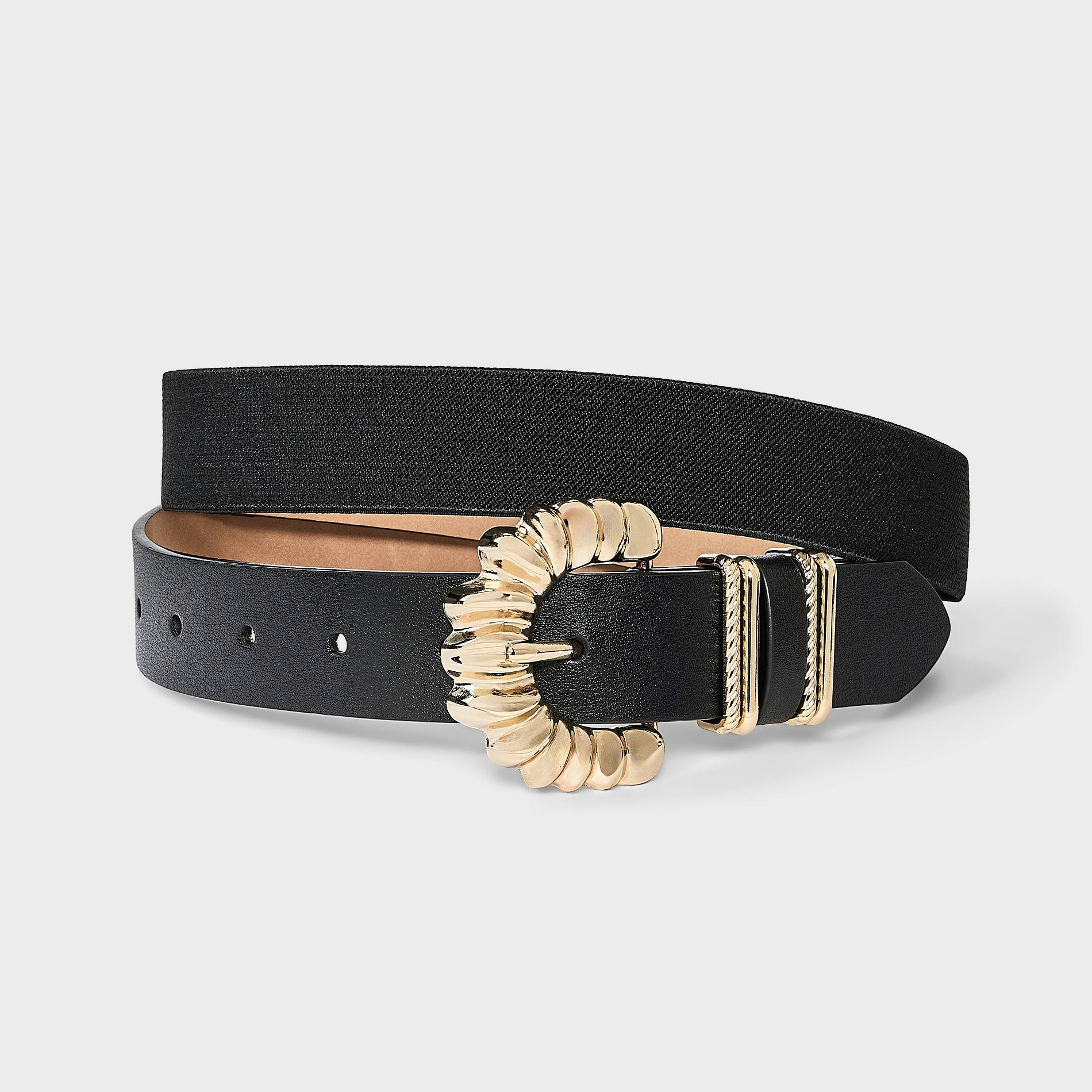 Organic Buckle and Harness with Loop Belt - Ava & Viv™ Black