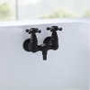 Sumerain Vintage Leg Tub Filler Wall Mount Tub Faucet, Two Cross Handle Matte Black, High Flow - image 4 of 4