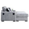 61" Smart Loveseat with Ottoman ,Bluetooth Speaker, Wireless Charger & USB Ports, Includes 4 Pillows & Cup Holder, Polyester Fabric - 3 of 4