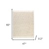 HomeRoots 50" X 60" White And Brown Cotton Blend Woven Striped Throw Blanket with Fringe - 3 of 4