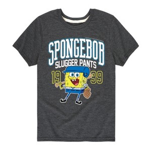 Boys' - SpongeBob SquarePants - Spongebob Slugger Pants Short Sleeve Graphic T-Shirt - 1 of 4