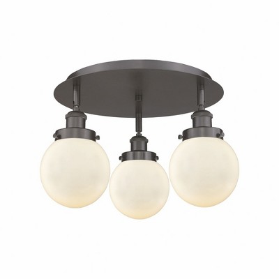 Beacon - 3 Light Flush Mount In Art Deco Style-9.63 Inches Tall and 17.75 Inches Wide