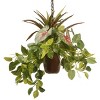 9" Artificial Assorted Greens Hanging Basket - National Tree Company - 4 of 4