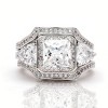 Dinah Wedding Ring Set for Women 3 pc Band Princess Engagement Ginger Lyne Collection (10) - 3 of 3