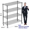 Homdox 4-Tier Heavy Duty Wire Storage Rack with Wheels 48"W x 24"D x 72"H, 2600LBS Adjustable Metal Shelves for Kitchen Garage Pantry - 3 of 4