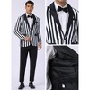 INSPIRE CHIC Men's Single Breasted Contrast Color Business Striped Blazer - 4 of 4