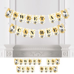 Big Dot of Happiness Little Bumblebee - Bee Baby Shower or Birthday Party Bunting Banner - Party Decorations - Sweet As Can Bee - 1 of 4