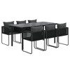 vidaXL Patio Dining Set Outdoor Dining Set Garden Table and Chair Set Black - 63" Table Length 6 Items - 3 of 4